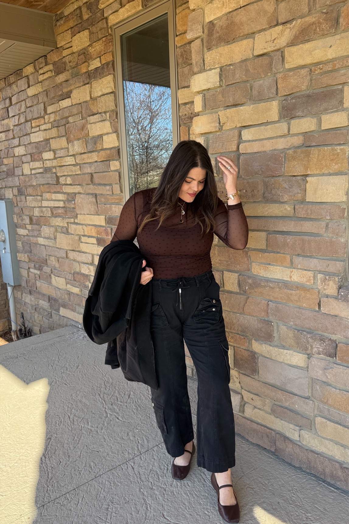 Winter outfit of the day, I’m going Thrifting today. Starting a new series on TikTok and Instagram to celebrate the last 20 days in my 20s. Barrel leg jeans are free people inspired from Amazon. Polkadot mesh top is Abercrombie size XL! Valet class are from Madewell  

#LTKFindsUnder50 #LTKMidsize #LTKSeasonal