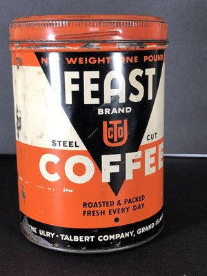 Vintage Feast Brand coffee tin Grand Island NB 1 lb. | eBay US