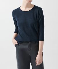 Recycled Cashmere Drop Shoulder Sweater - Winter Sky | ATM Collection