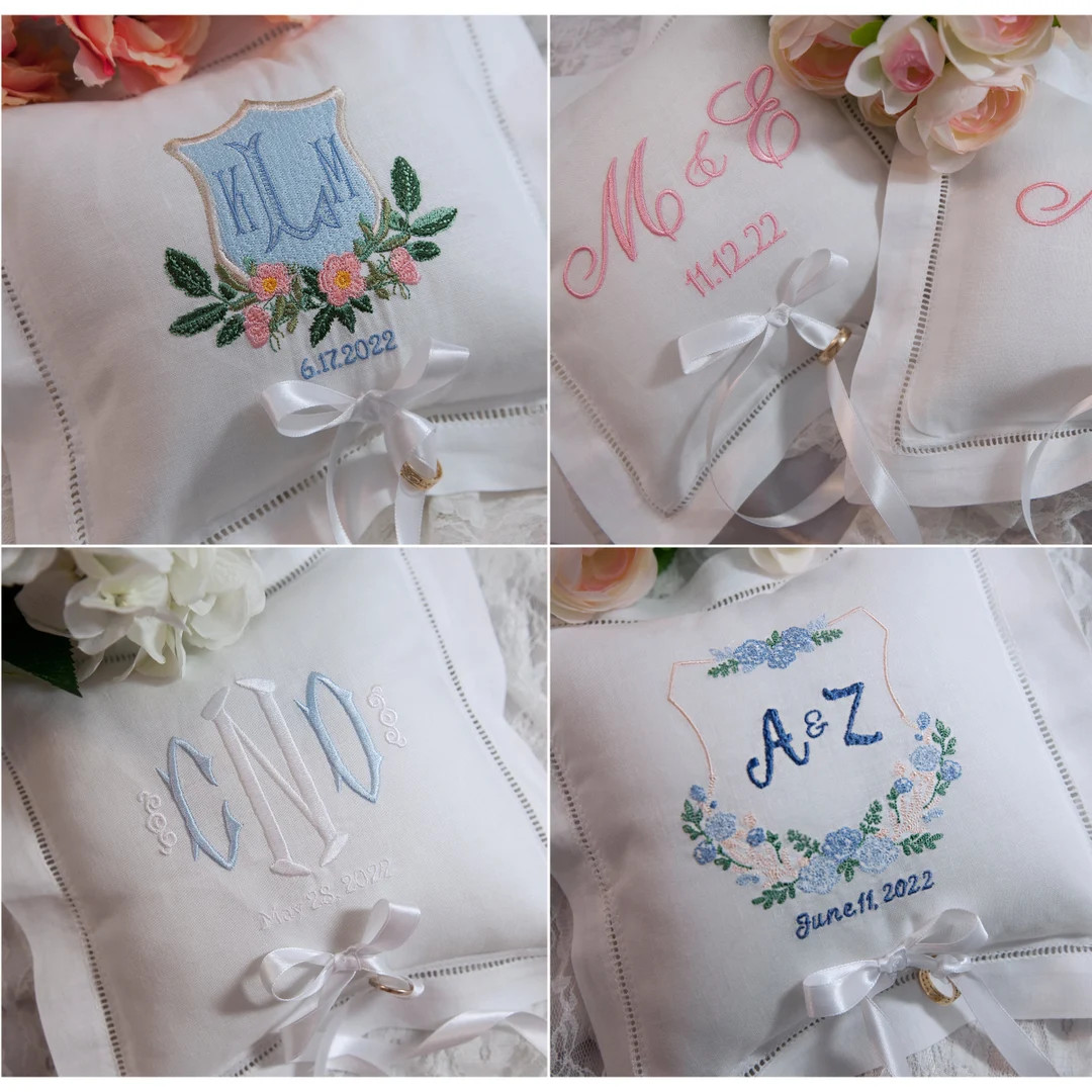 Monogrammed Ring Bearer Pillow - Etsy | Etsy (US)