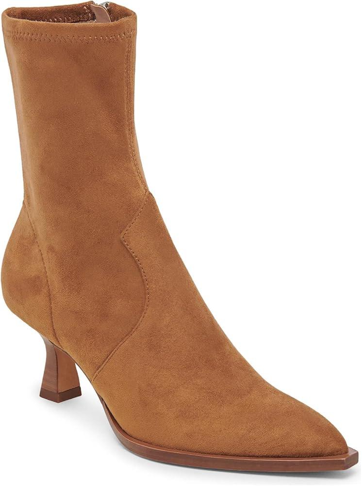 VOMIRA Ankle Boots for Women Pointy Toe Stacked Kitten Heels Black Boots for Women Side Zipper Le... | Amazon (US)