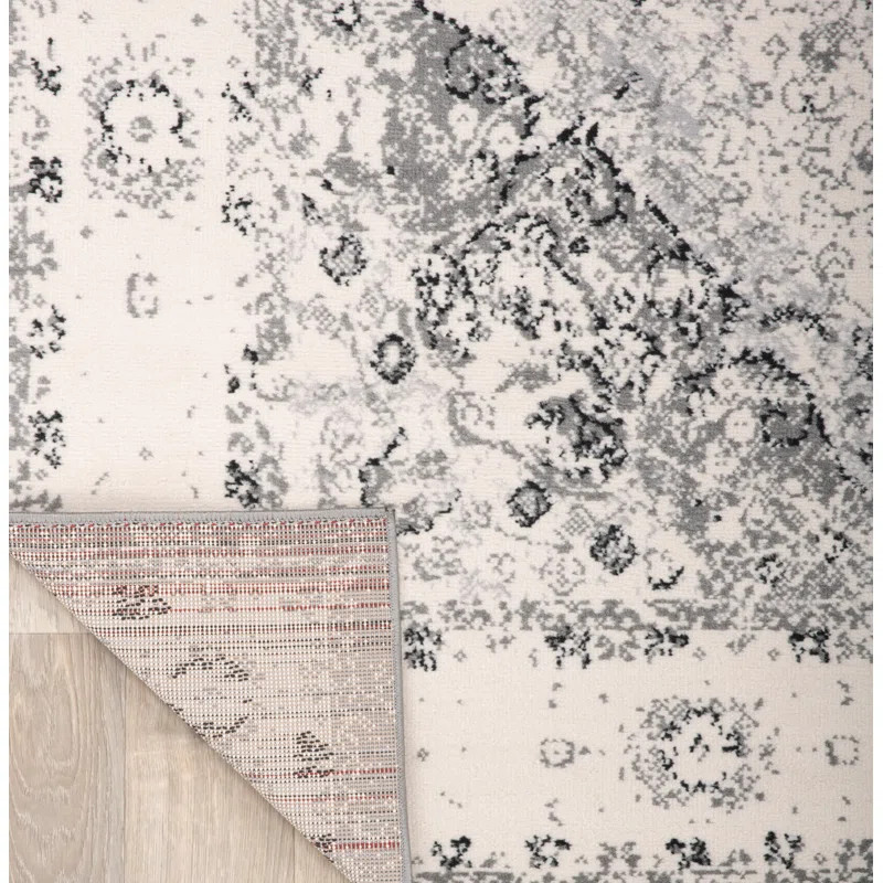 Hector Performance Oriental Gray/Ivory/Black Indoor Rug | Wayfair North America