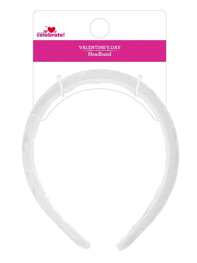 Way to Celebrate Valentine's Day White Hearts Headband, 1 piece | Walmart (US)