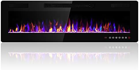 Electactic 60 inches Electric Fireplace Recessed and Wall Mounted Electric Fireplace, Fireplace H... | Amazon (US)