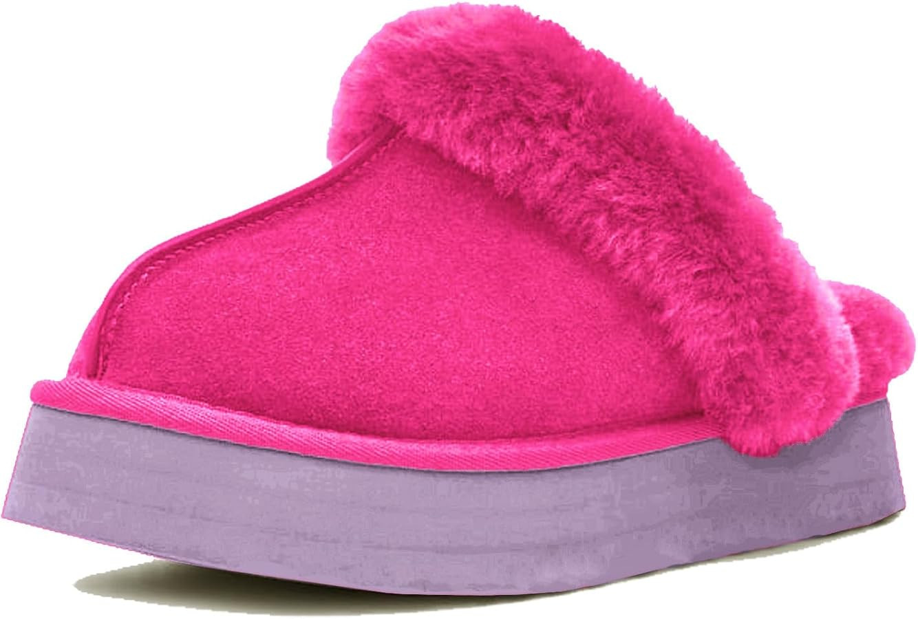 OOW Fuzzy Platform Slippers for Women Cozy Womens Platform Slippers Winter House Slippers for Wom... | Amazon (US)