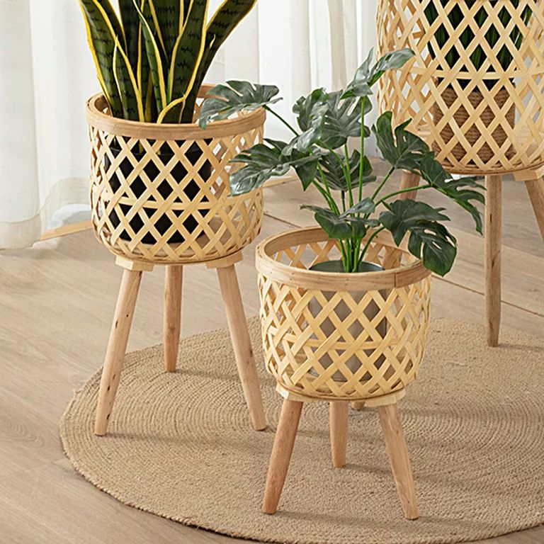 Cheers US Wicker Planter Basket w Removable Legs for Indoor and Outdoor - All Weather Woven Flowe... | Walmart (US)