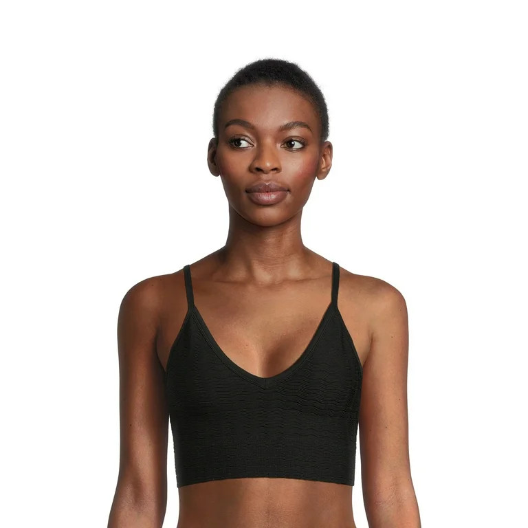 No Boundaries Juniors Wavy Textured Triangle Bralette, Sizes S-3XL | Walmart (US)