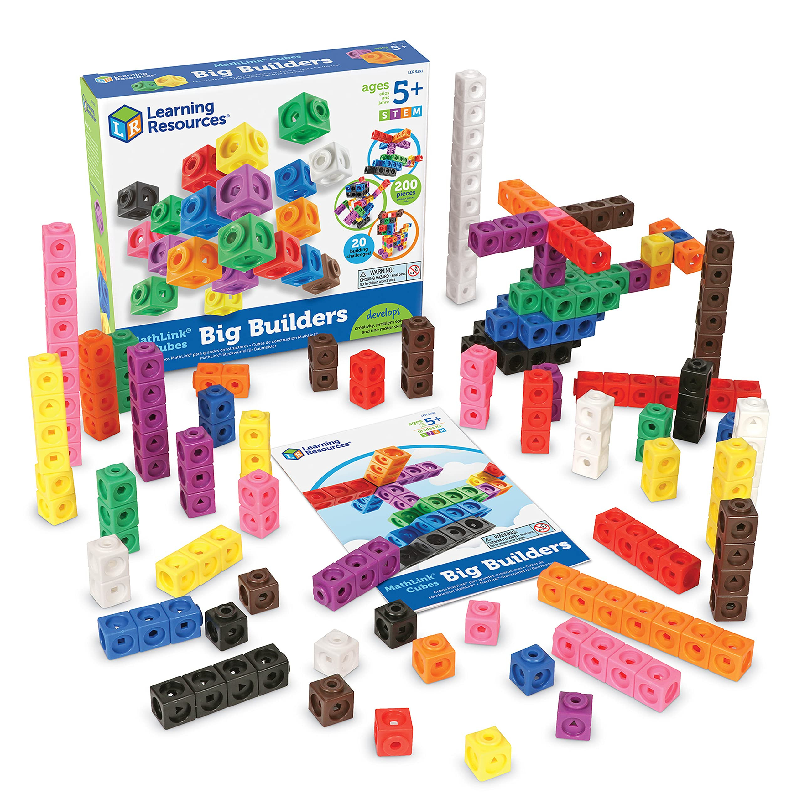 Learning Resources MathLink Cubes Big Builders - Set of 200 Cubes, Ages 5+, Develops Early Math S... | Amazon (US)