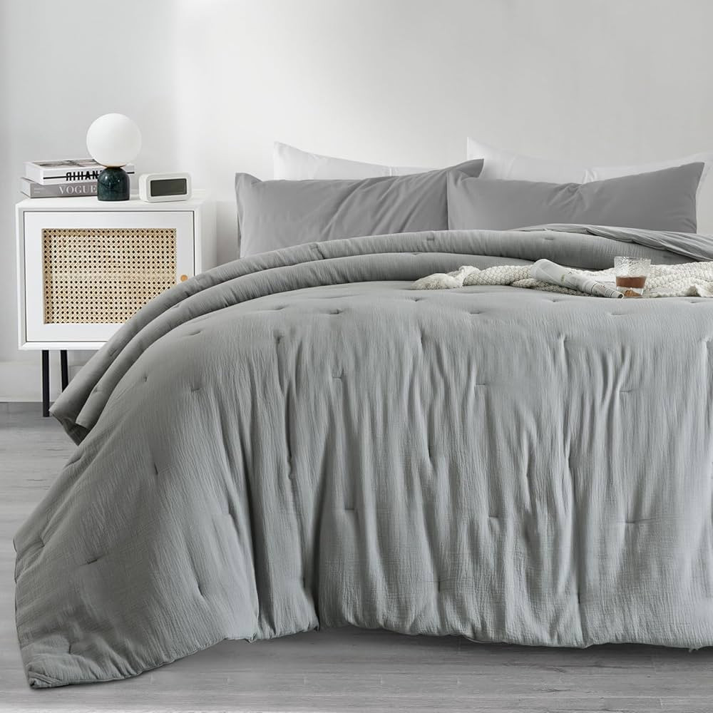 Hombys 100% Cotton Muslin Oversized King 120x120, Lightweight and Breathable Down Alternative, So... | Amazon (US)