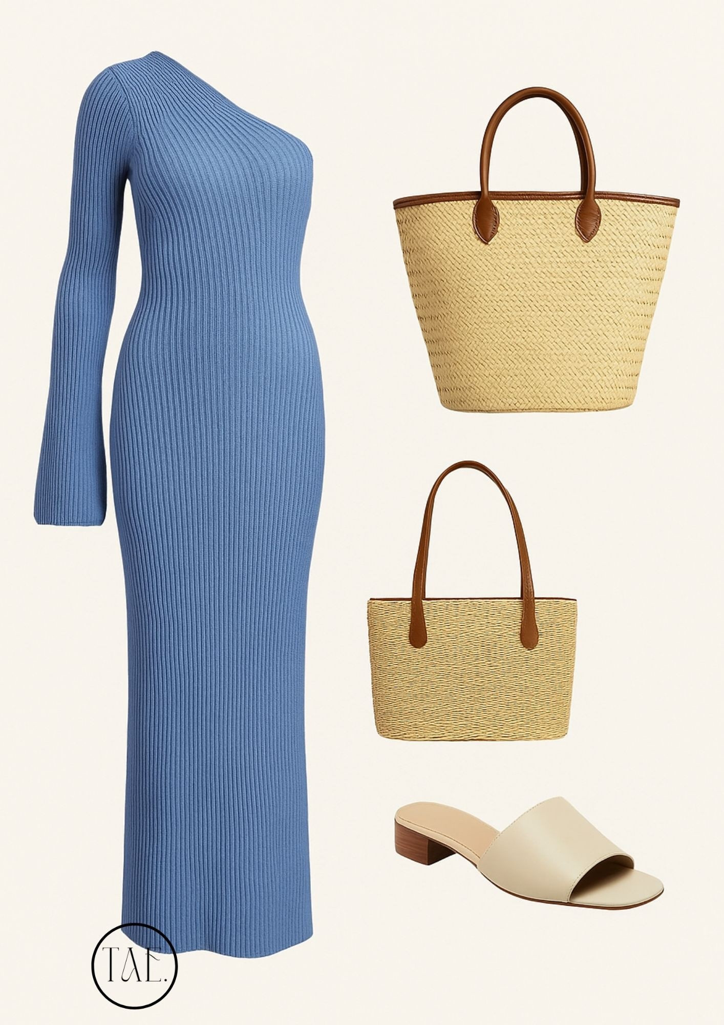 A soft coastal moment ☁️ This one-shoulder knit dress paired with neutral accessories is giving quiet luxury by the sea. The perfect look for a romantic beach stroll, island dinner, or dreamy vacation content. 🐚✨

Shop the full look below — including the straw tote and minimal slides that go with everything 🤍

#LTKVacation #BeachStyle #CoastalOutfit #QuietLuxuryLook #ResortWear #SummerOutfitInspo #StrawBagStyle #TheAestheticEnthusiast #IslandStyle #LTKUnder100 #LTKFinds