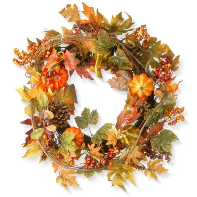 24" Decorated Maple Leaf Wreath | Wayfair North America