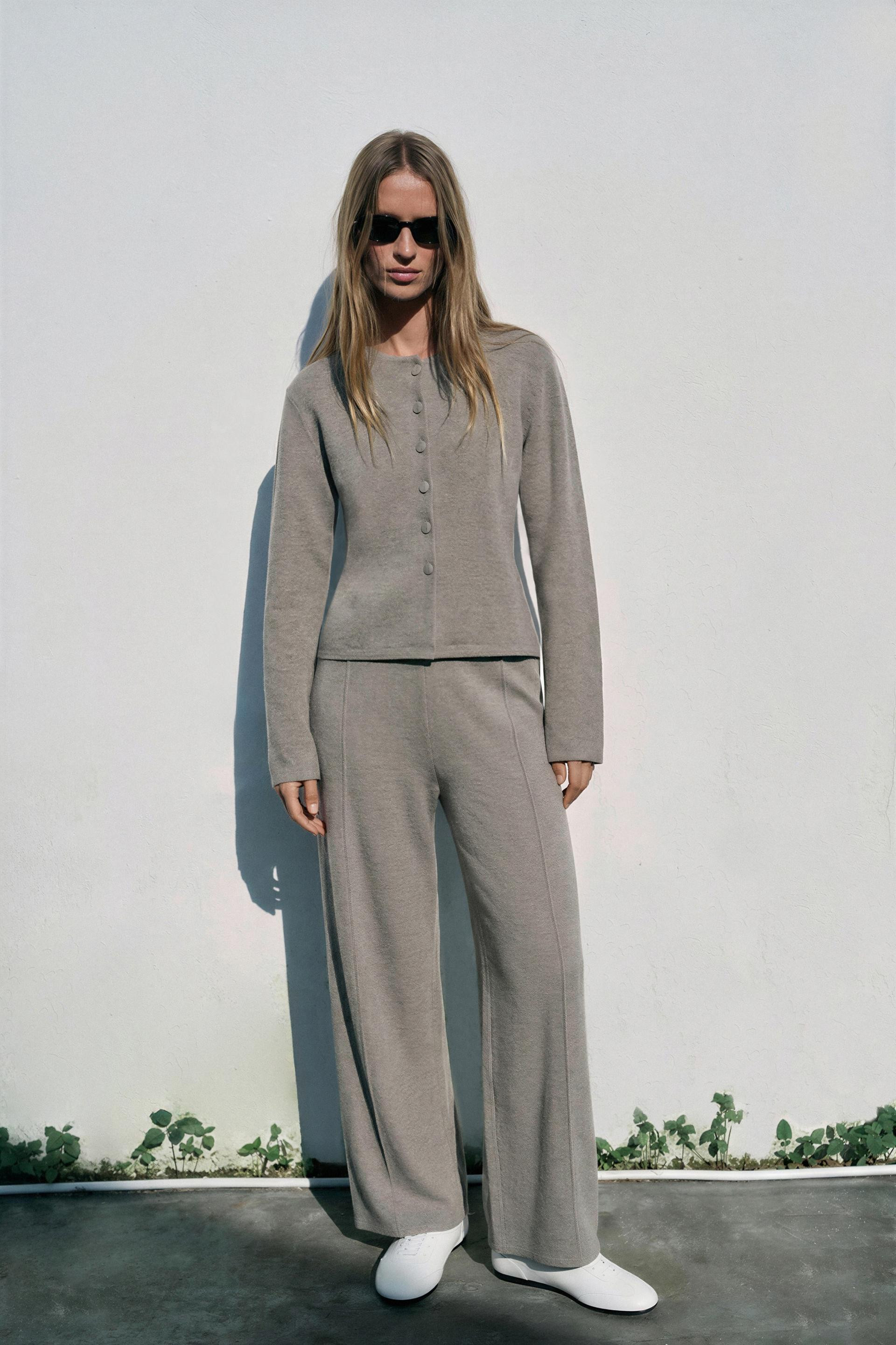 Zara - Soft Volume Pants - Anthracite Grey - M - Woman | Zara US