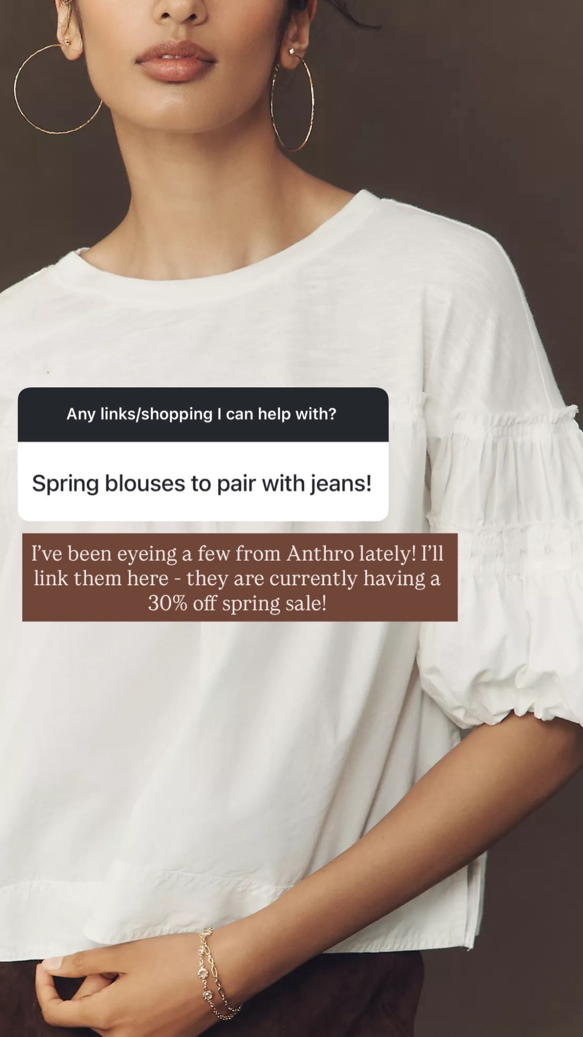 Loving this Anthro blouse! The sleeves add such a fun detail! Linked a few on sale & then some other regular priced ones on Anthro! 

Loverly Grey, Anthropologie, sale alert, white blouse, white top, spring fashion, spring outfit ideas 

#LTKSeasonal #LTKootd