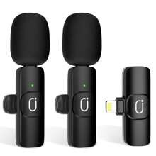 K Wireless Lavalier Microphone For IPhone Packs Cordless Lapel Mics Mini Recording Mic For Live Stream PlugPlay G Noise Reduction H Working Time Fo | SHEIN