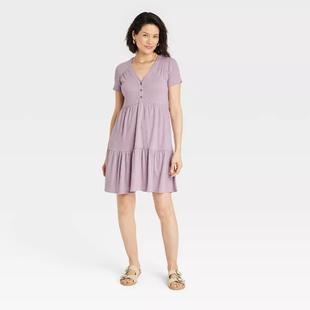 Women's Flutter Short Sleeve Knit A-Line Dress - Knox Rose™ | Target