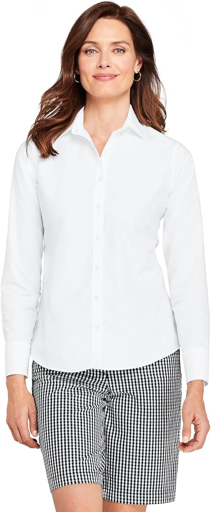Lands' End Women's Pinwale Cord Long Sleeve Shirt | Amazon (US)