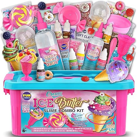 Gift Butter Slime Kit for Girls 10-12, FunKidz Ice Cream Soft Slime Making Kit Ages 8-12 Kids Sli... | Amazon (US)