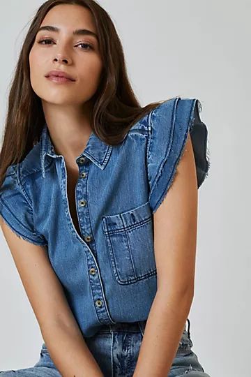 Pilcro Ruffle Buttondown | Anthropologie (US)