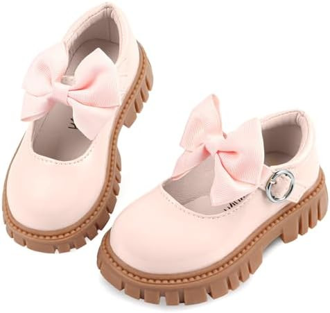 Toddler Girl Dress Shoes Bow Black Dress School Shoes Princess Mary Jane for Toddler/Little Girl | Amazon (US)