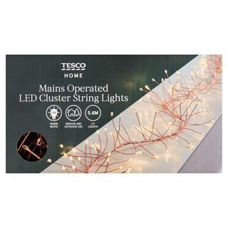 Tesco 5.6M Warm White Copper Cluster Led String Christmas Lights | Tesco F&F