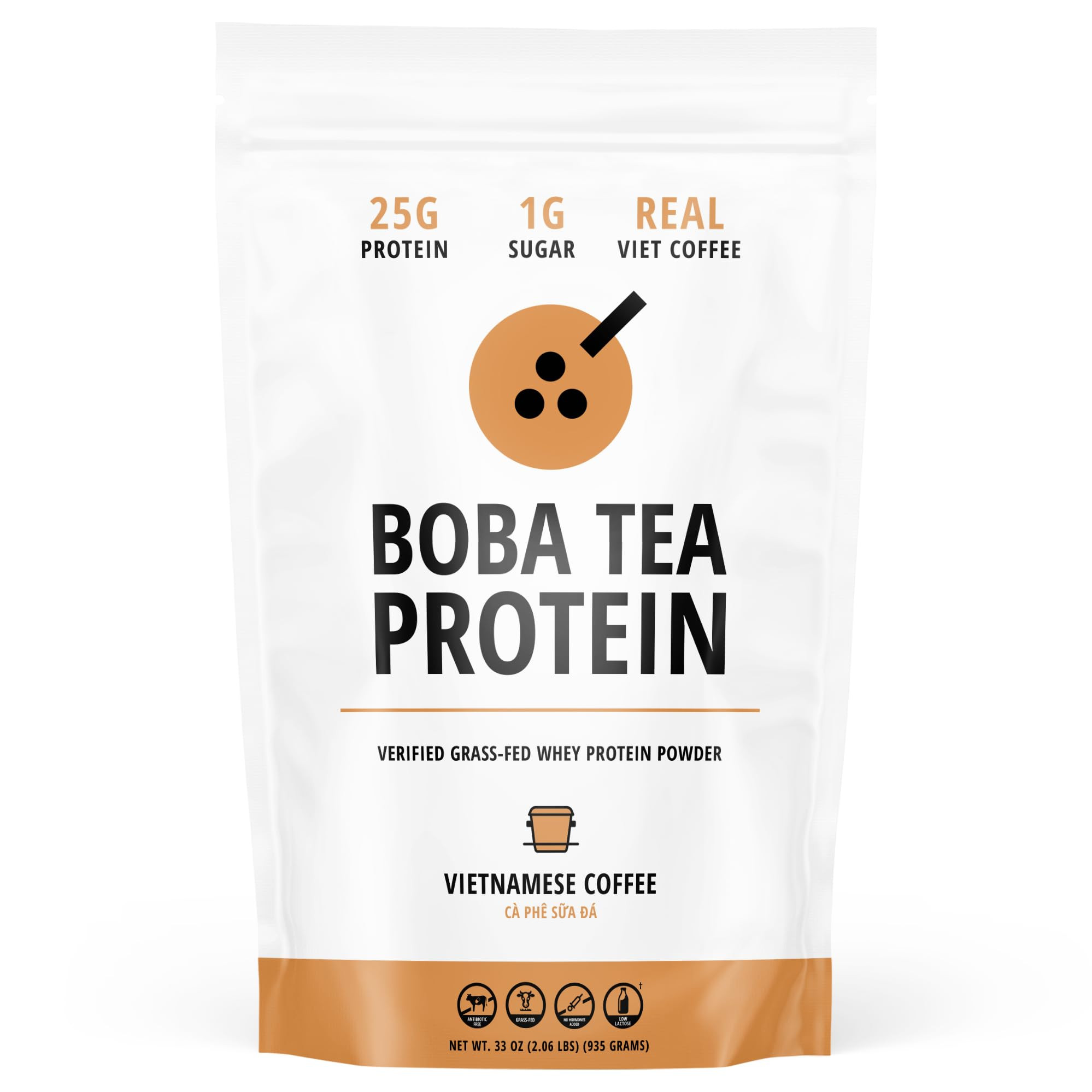 Boba Tea Protein Classic Milk Tea | 25g Grass-Fed Whey Protein Isolate Powder | Gluten-Free & Soy... | Amazon (US)