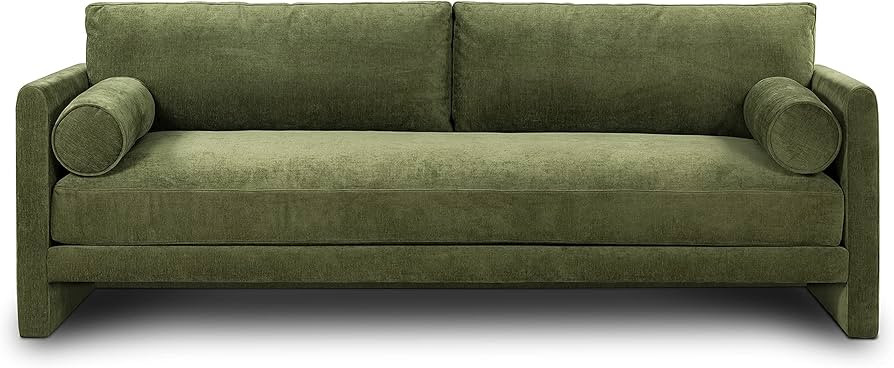 POLY & BARK Lea Sofa, Distressed Green Velvet | Amazon (US)