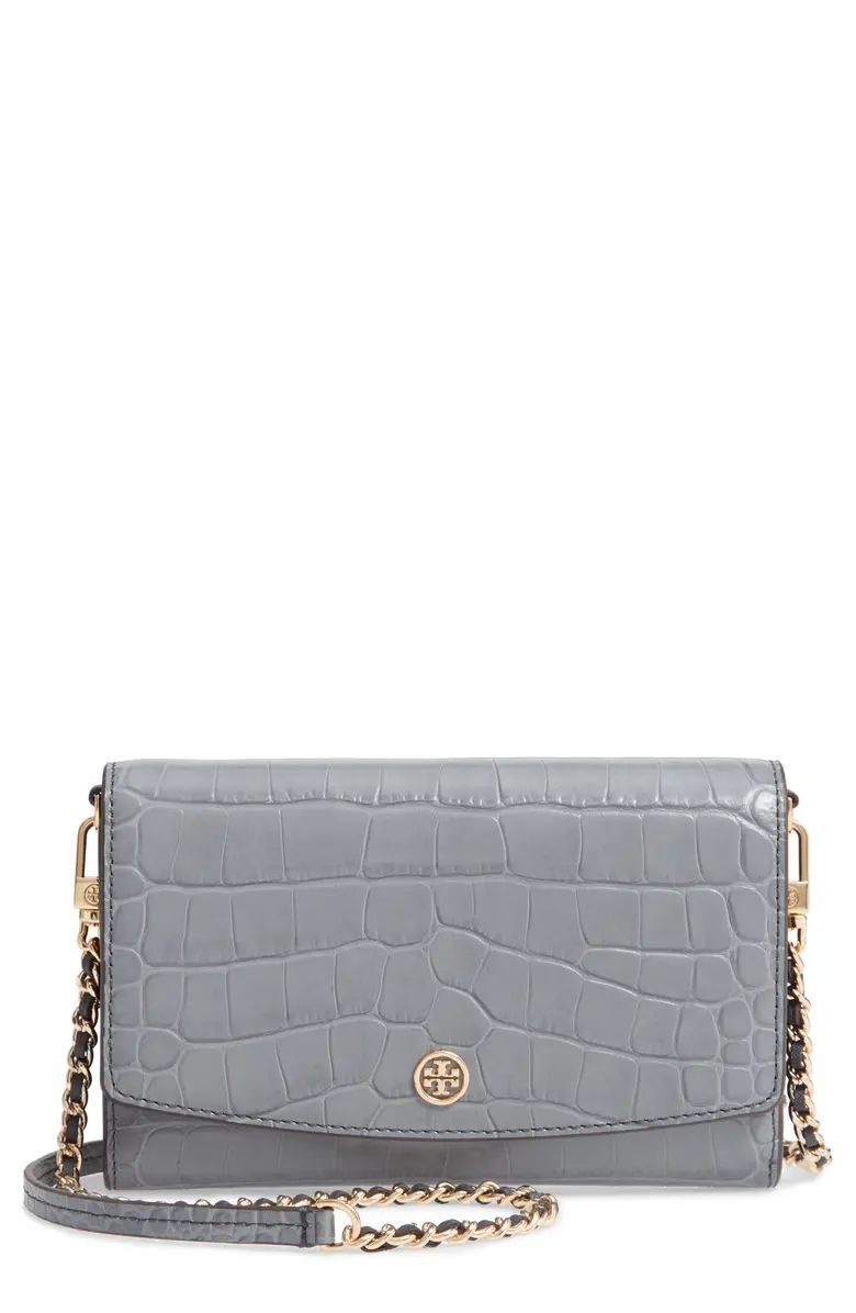 Robinson Croc Embossed Leather Wallet on a Chain | Nordstrom Rack
