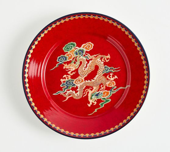 Lunar New Year Stoneware Salad Plates - Set of 4 | Pottery Barn CA