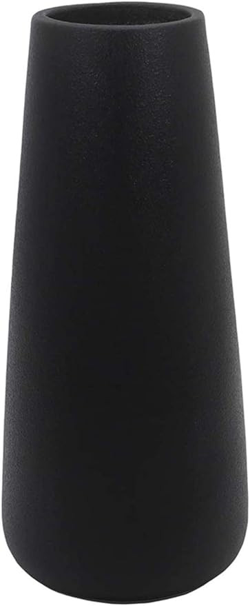 Gemseek 8 inch Black Ceramic Flower Vase, Modern Vase for Living Room Indoor Home Decor, Wedding ... | Amazon (US)