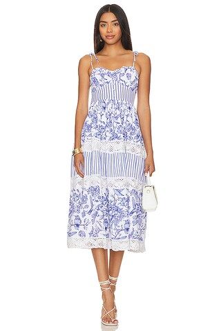 X Revolve Strappy Tie Tiered Midi Dress
                    
                    Place Nationale | Revolve Clothing (Global)