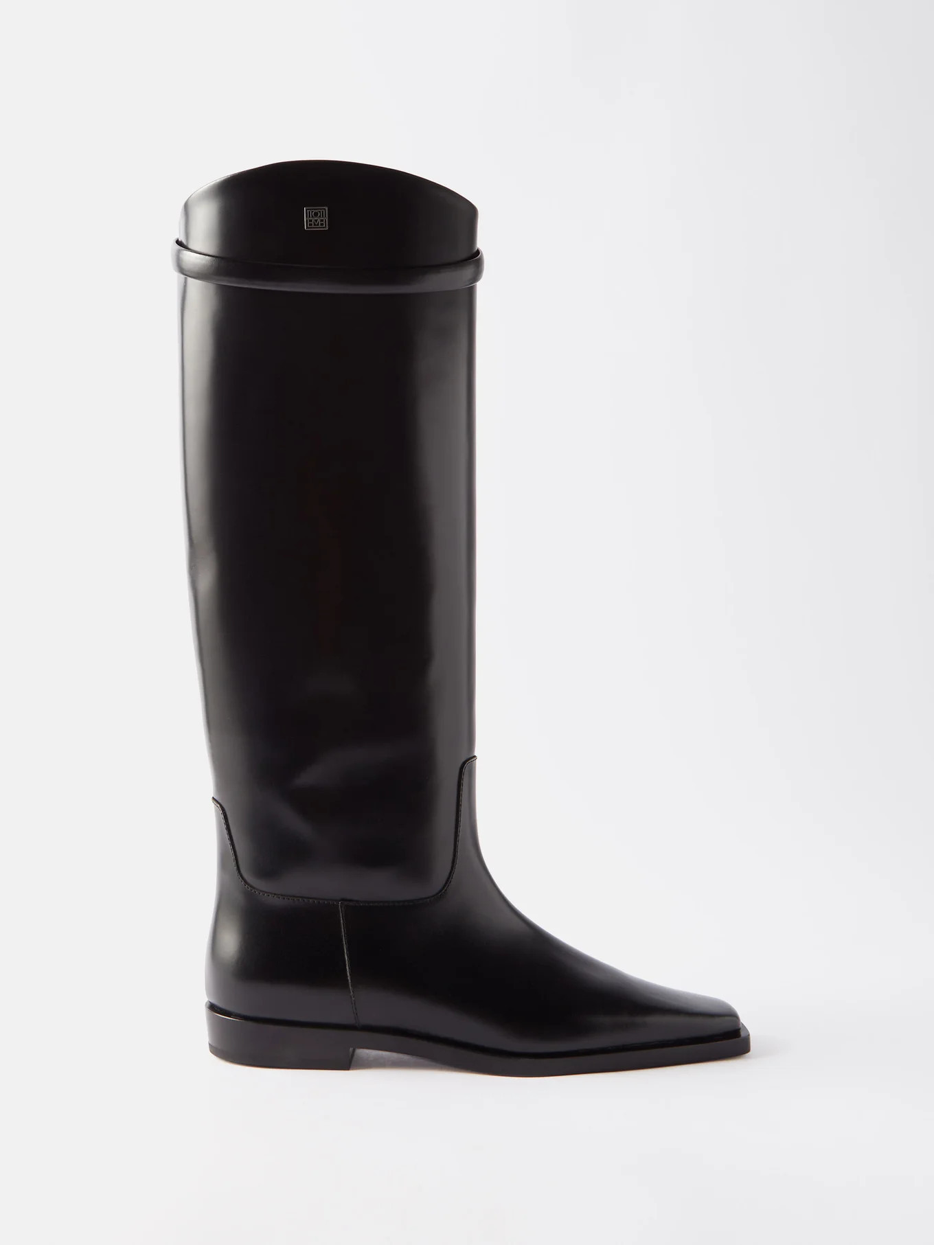 Square-toe leather knee-high boots | Toteme | Matches (US)