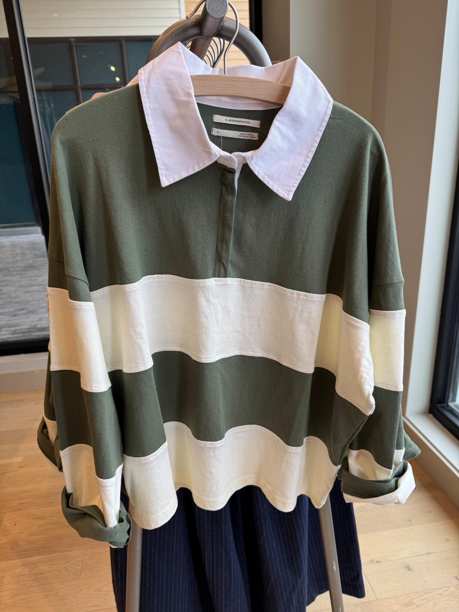 Spring outfit. Cute rugby shirt. Oversized fit. Material is lighter. 

#LTKOver40