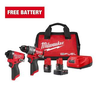 M12 FUEL 12-Volt Lithium-Ion Brushless Cordless Hammer Drill and Impact Driver Combo Kit w/2 Batt... | The Home Depot