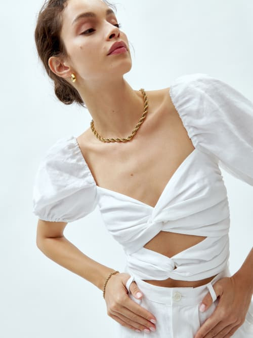 Karina Linen Top | Reformation (Global)