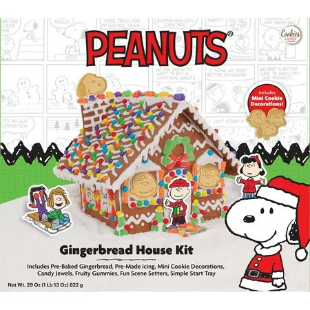 Peanuts Holiday Gingerbread House Kit, 29 oz, 1 Count | Walmart (US)