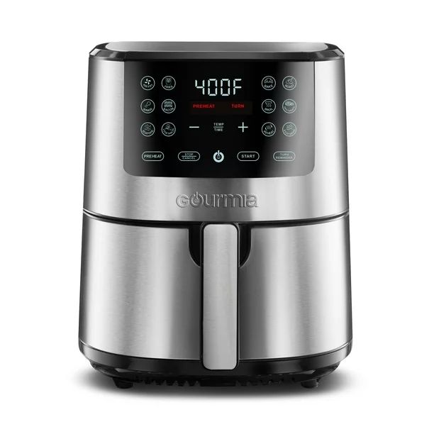 Gourmia 4-Quart Digital Air Fryer with Guided Cooking, Easy Clean, Stainless Steel | Walmart (US)