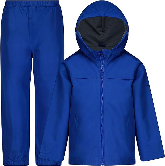 LONDON FOG boys Boys Waterproof Rain Suit for Kids Hooded Jacket and Splash Pants Set | Amazon (US)