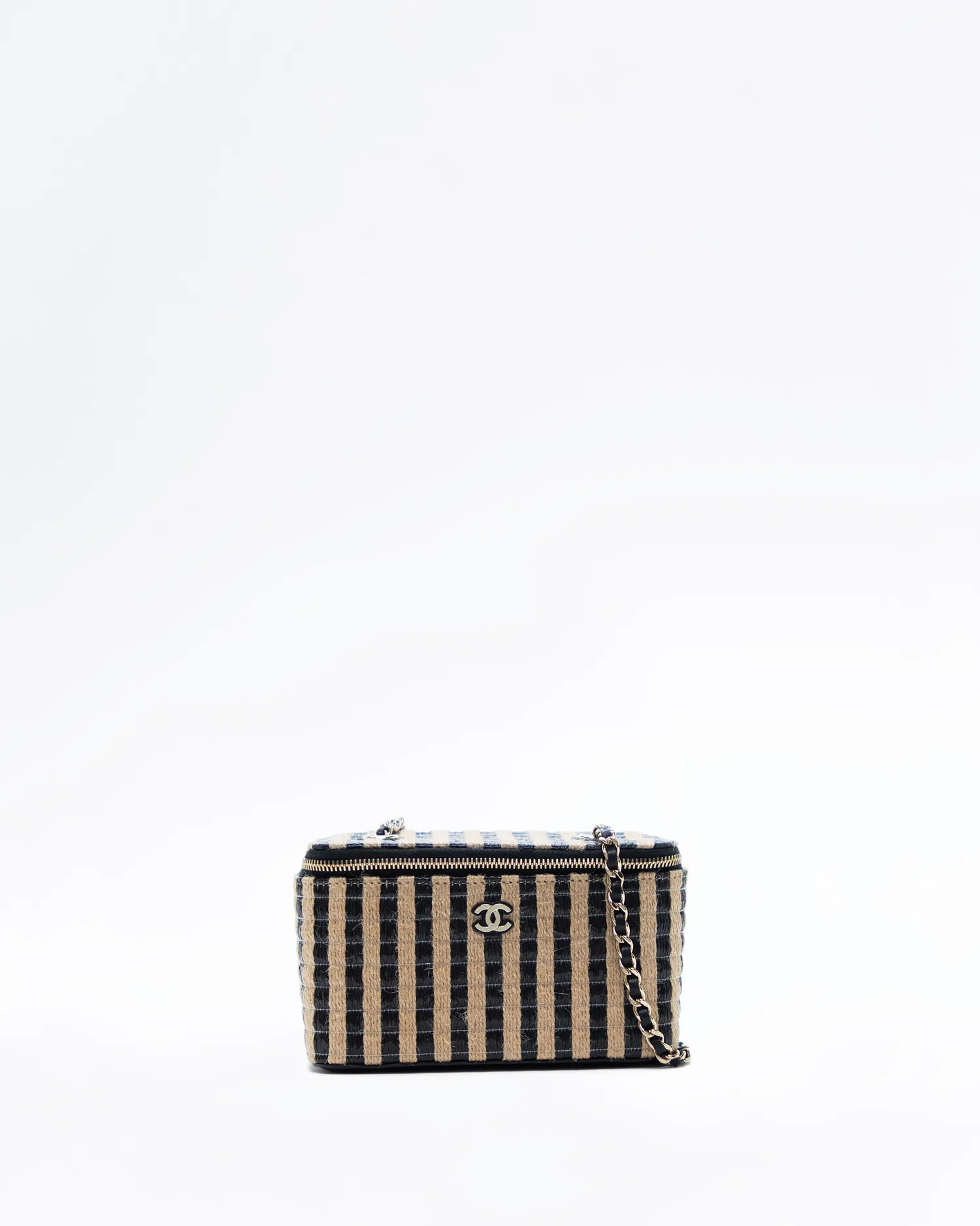 Raffia Mini Vanity Case with Chain | Vivrelle