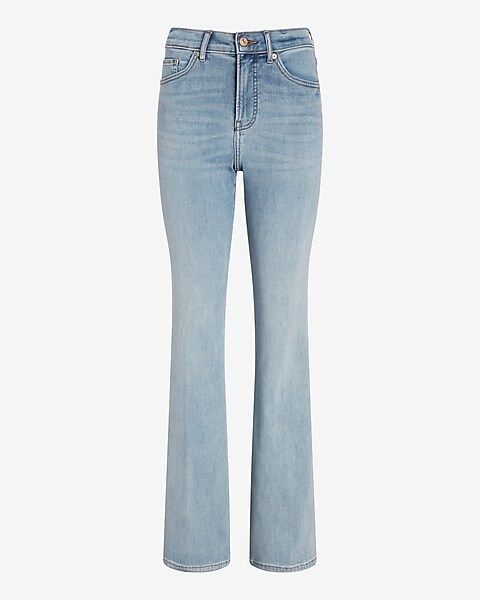 High Waisted Light Wash Supersoft Flare Jeans | Express