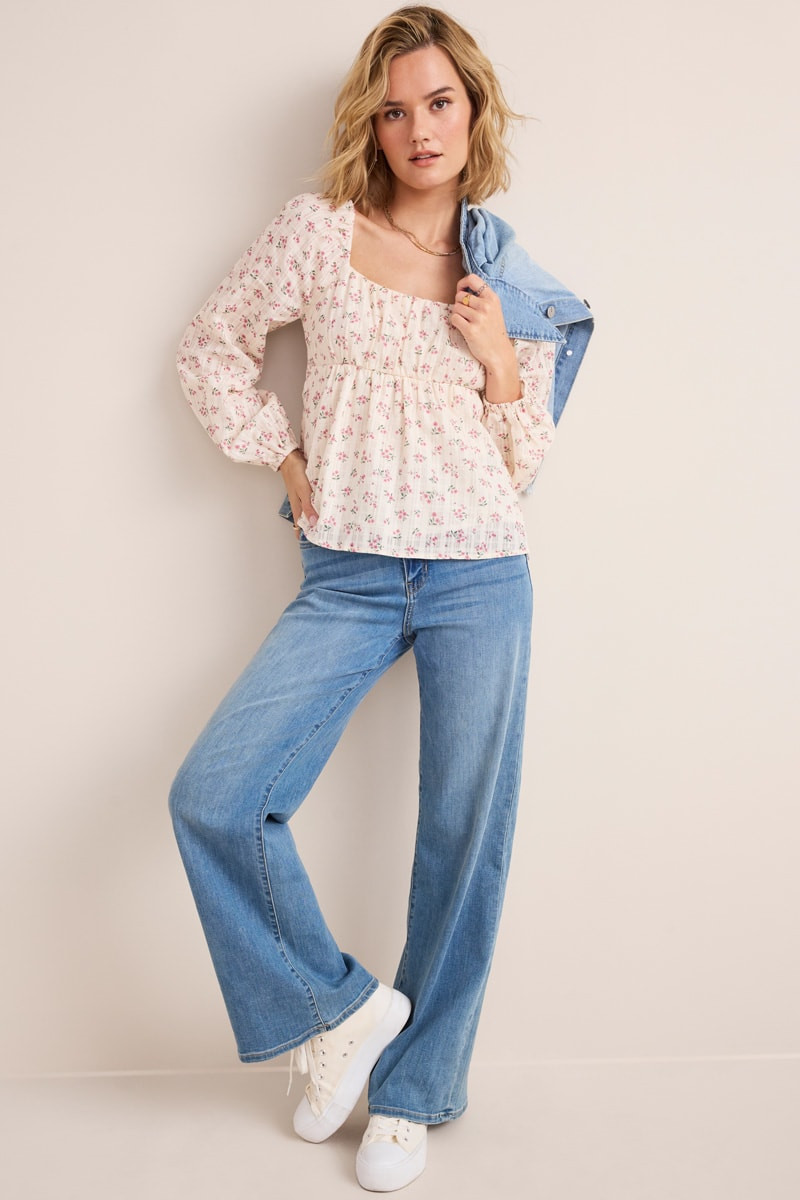 Julie Floral Bow Back Blouse | Francesca's