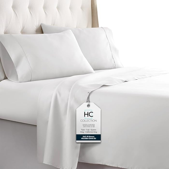 HC Collection Bed Sheets Set, HOTEL LUXURY Platinum Collection 1800 Series Bedding Set, Deep Pock... | Amazon (US)