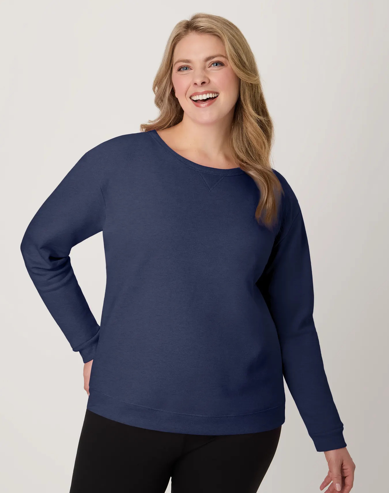 Hanes EcoSmart Women's Fleece Sweatshirt, V-Notch #O4633 | Hanes.com
