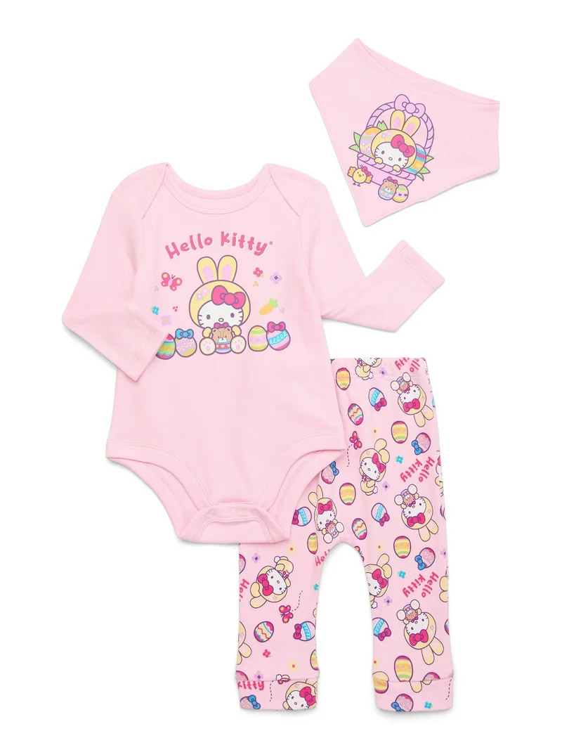 Hello Kitty Baby Easter Layette Gift Set, 3-Piece, Sizes Newborn-12 Months | Walmart (US)