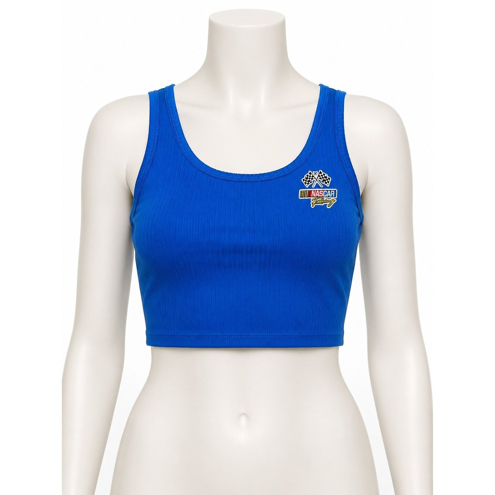 Hurley x NASCAR Womens Ribbed Crop Tank Top Blue Racing Biker Athletic Small | Poshmark