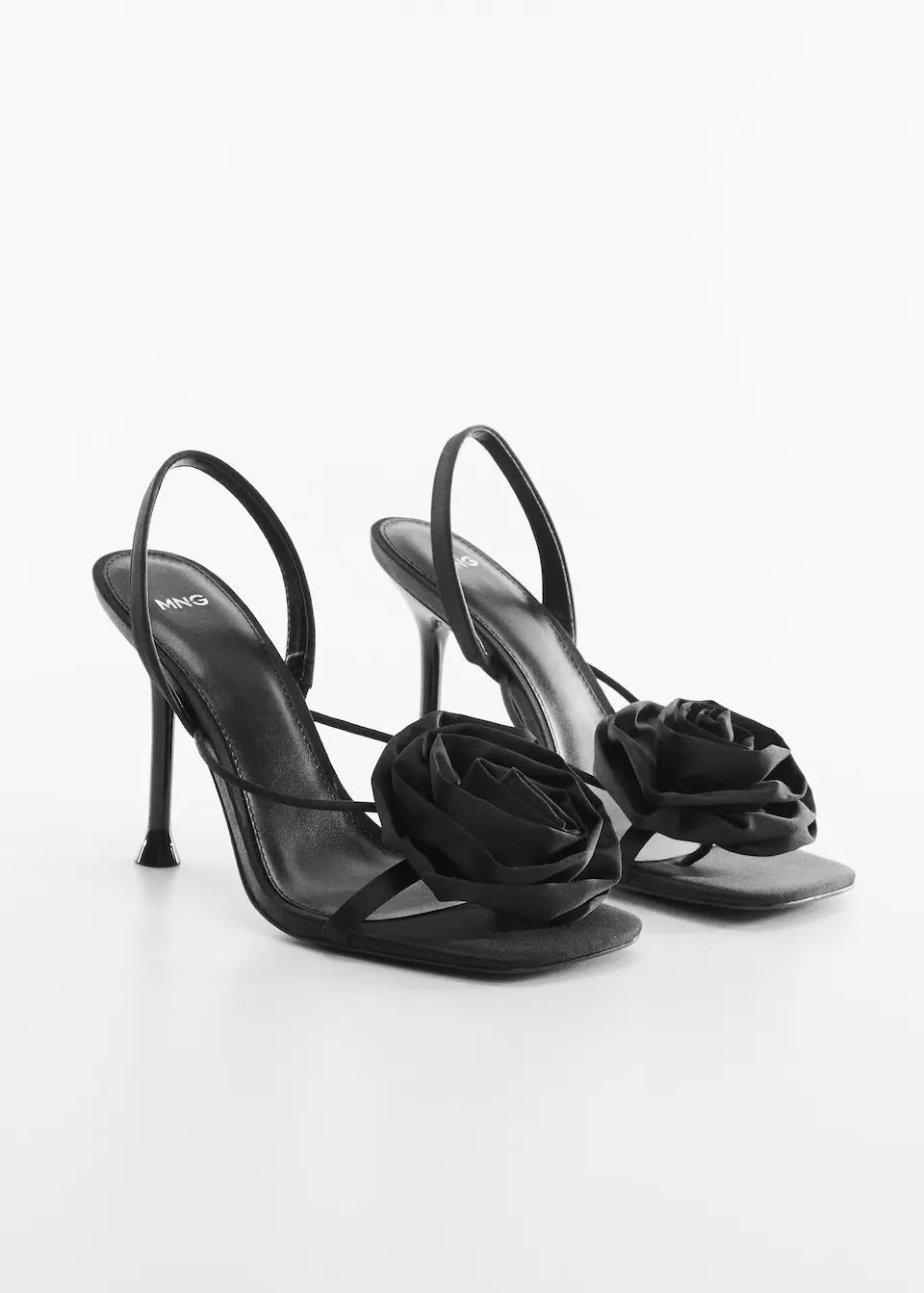 Maxi flower heeled sandal -  Women | Mango USA | MANGO (US)