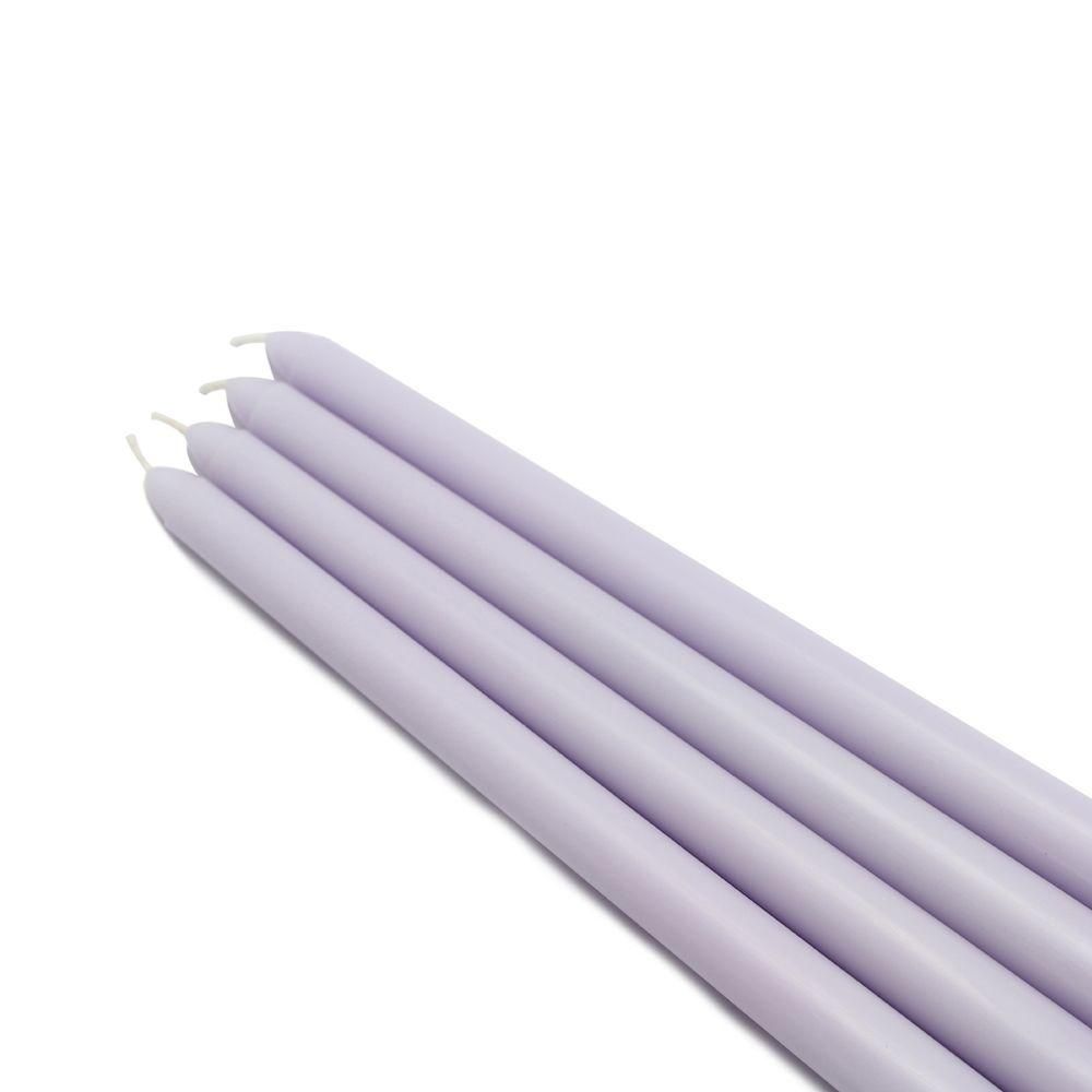 Zest Candle 12 in. Lavender Taper Candles (12-Set), Purple | The Home Depot