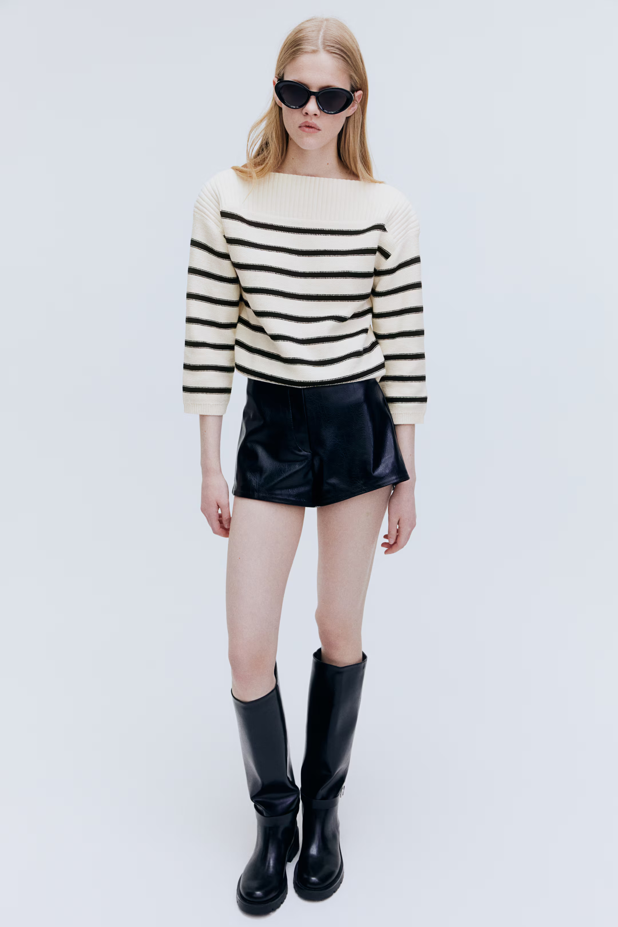 Purl-Knit Boat-Neck Sweater | H&M (US + CA)
