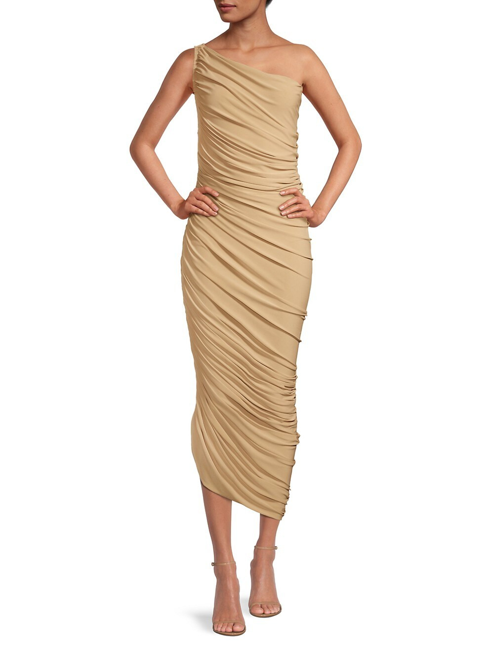 Norma Kamali Diana Ruched One-Shoulder Gown | Saks Fifth Avenue