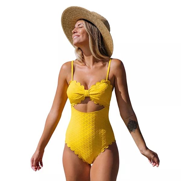 Women's CUPSHE Cutout Scallop Trim One-Piece Swimsuit | Kohl's