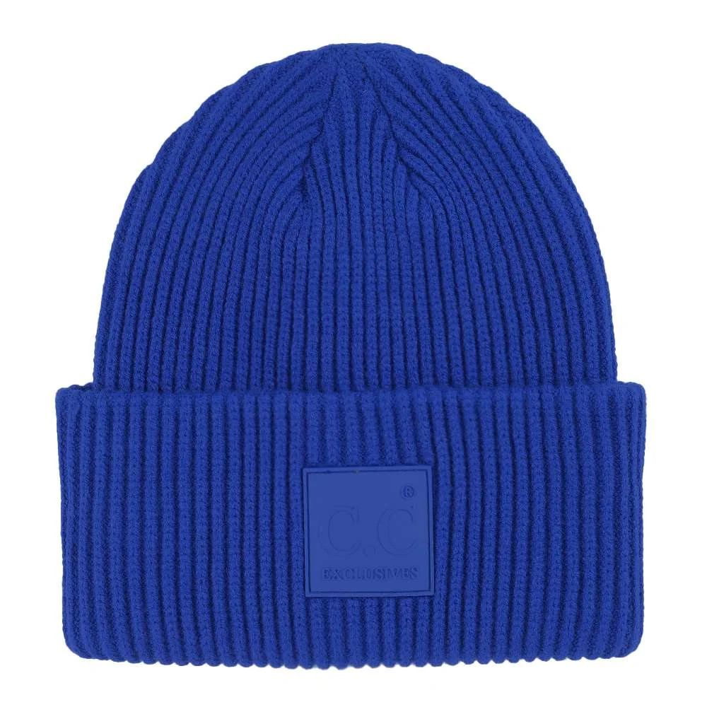 C.C Unisex Winter Thick Knit Plain Cuff Skull Cap Beanie Hat, Cobalt Blue | Walmart (US)